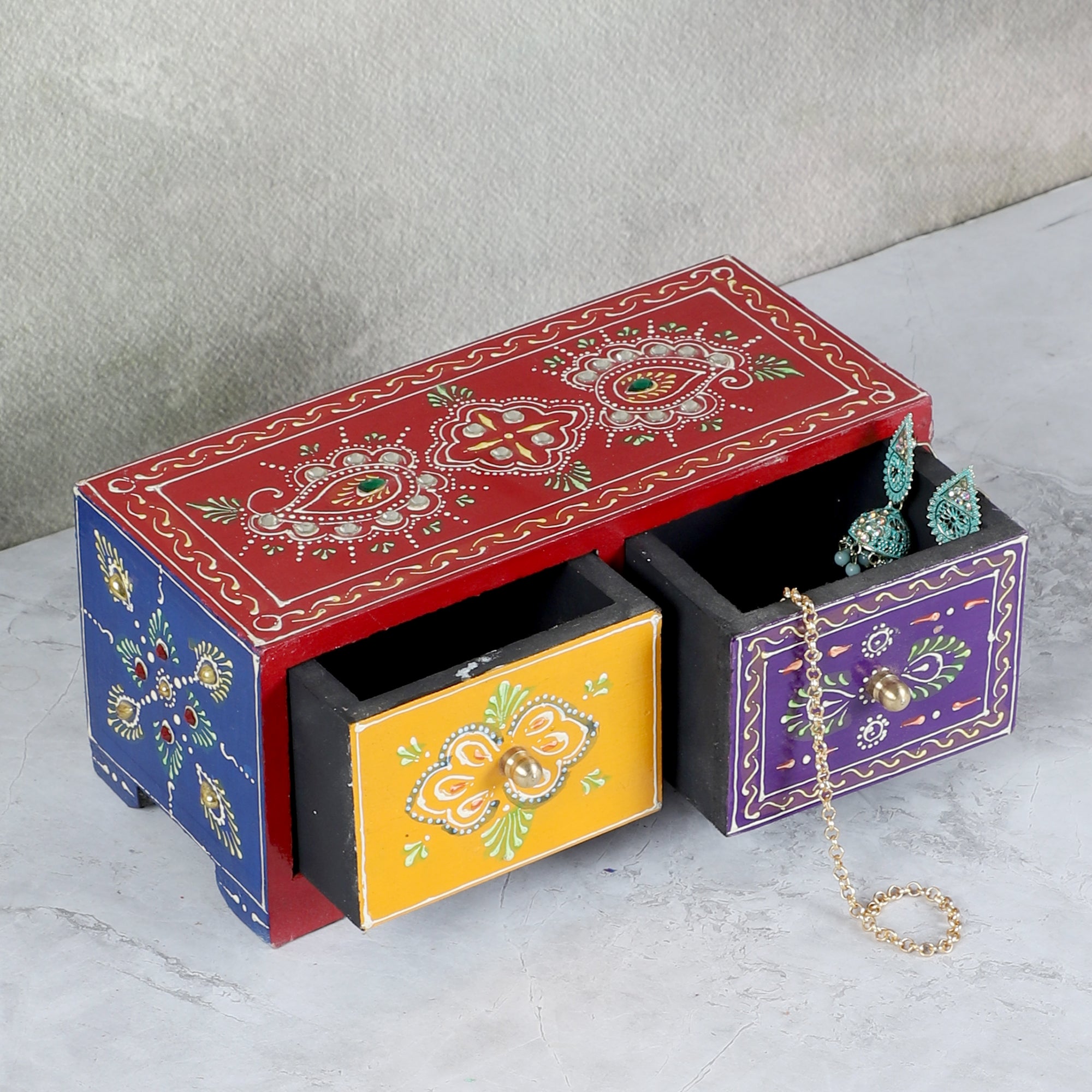 Buy Okra Handpainted Jewellery Organizer Jewelbox from Vaaree