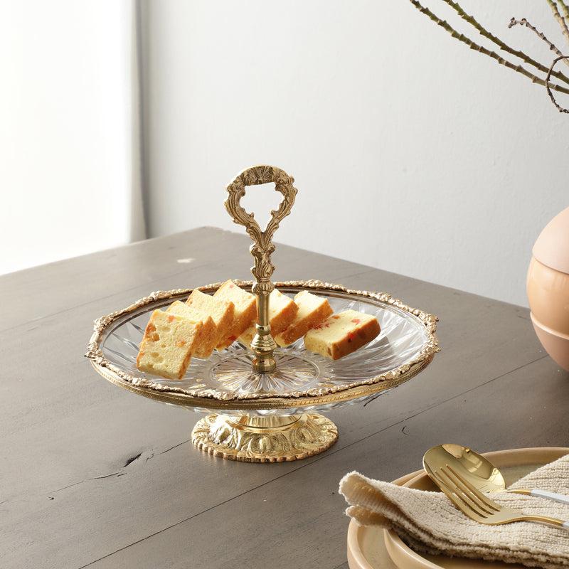 Buy Crystal Charm Cake Stand - Gold Cake Stand from Vaaree