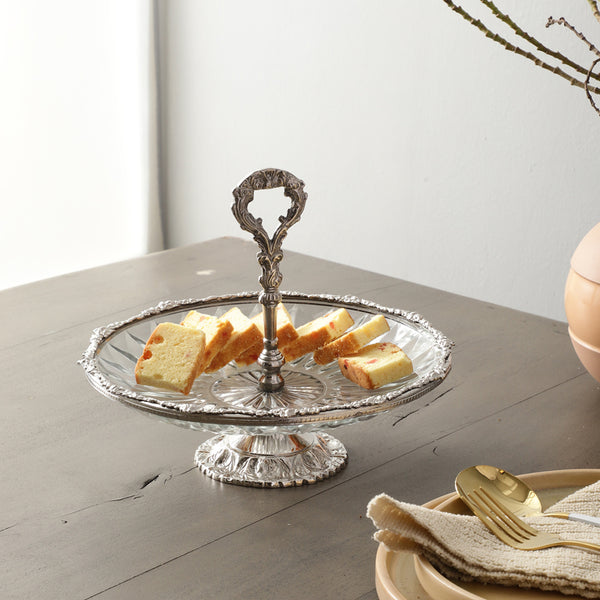 Cake Stand - Crystal Charm Cake Stand - Silver