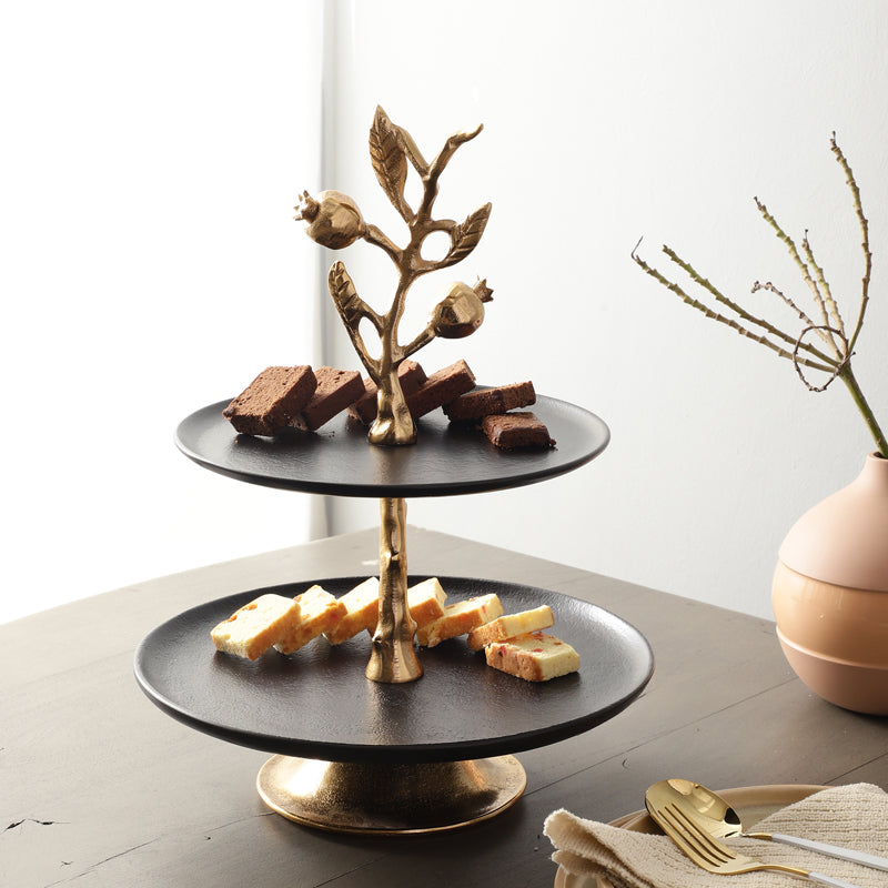 Cake Stand - Pomegranate Elegance Cake Stand - Black