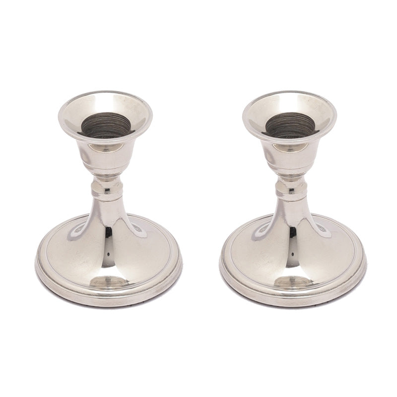 Buy Ottista Taper Candle Holder (Silver) - Set Of Two Candle Holders from Vaaree