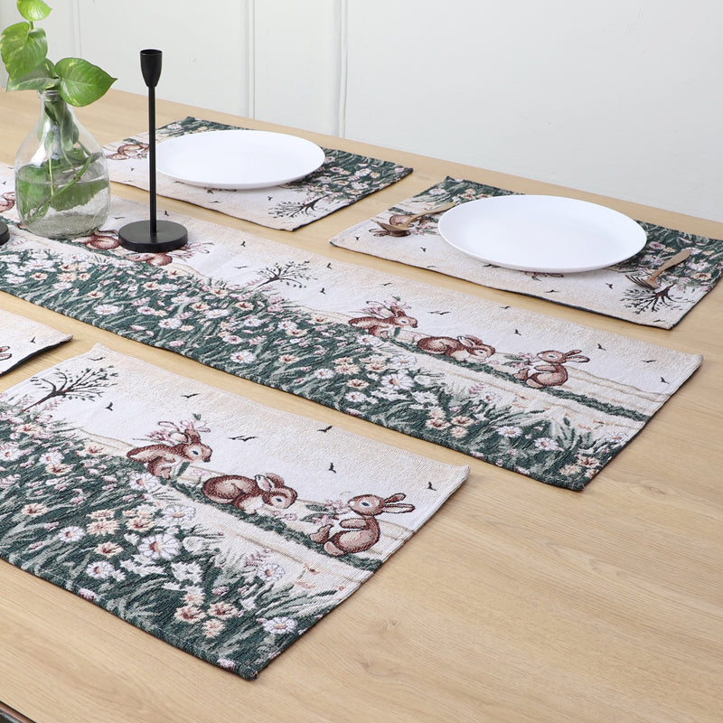 Runner & Placemat - Bunny Garden Table Runner & Placemat - Seven Piece Set