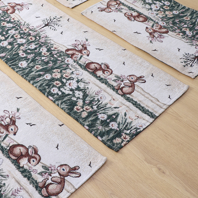 Runner & Placemat - Bunny Garden Table Runner & Placemat - Seven Piece Set