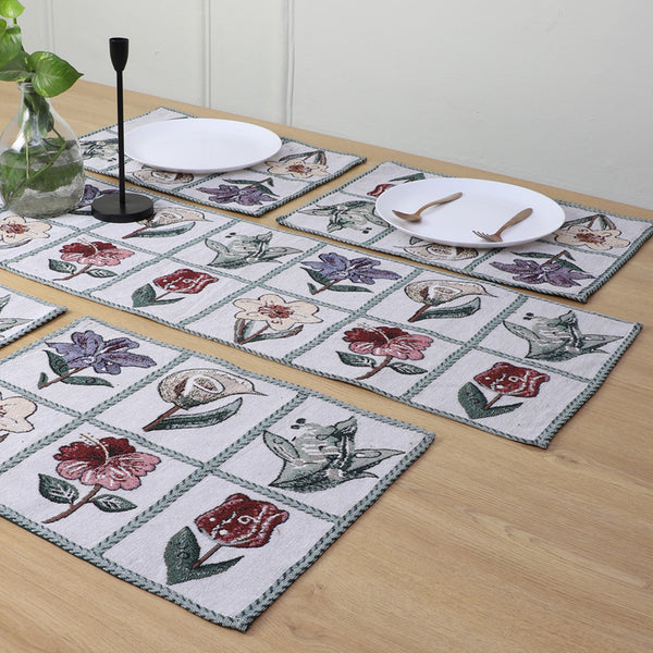 Runner & Placemat - Flower Flo Table Runner & Placemat - Seven Piece Set