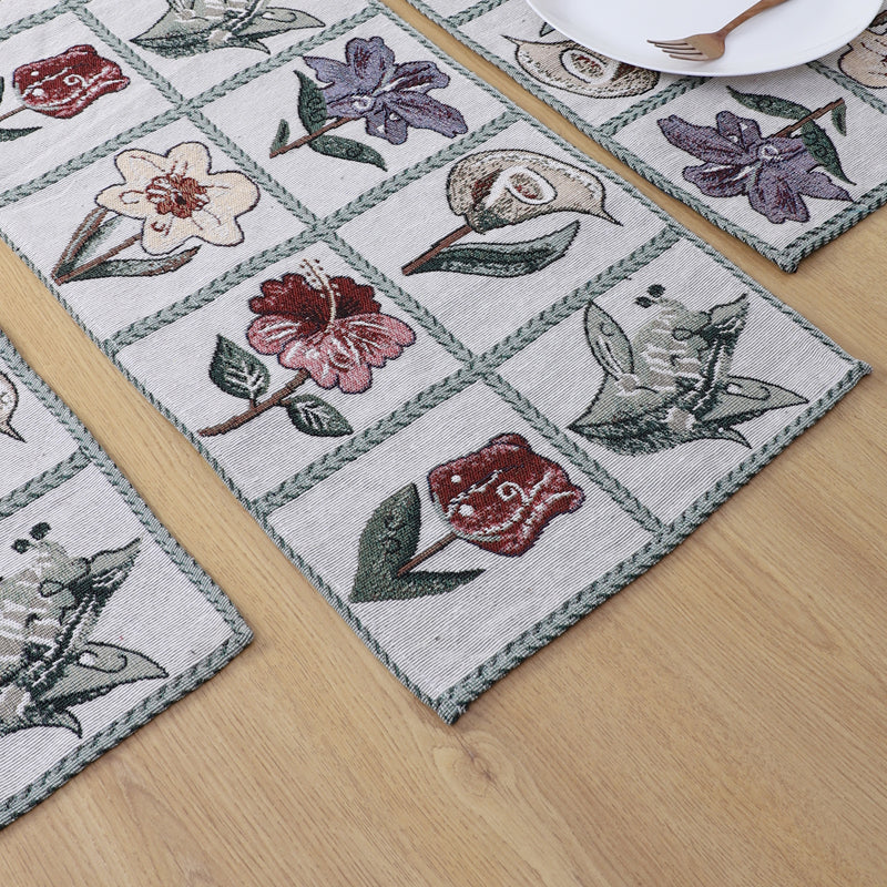 Runner & Placemat - Flower Flo Table Runner & Placemat - Seven Piece Set