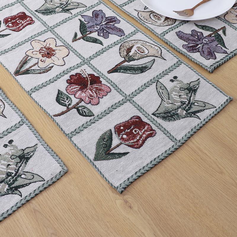 Buy Flower Flo Table Runner & Placemat - Seven Piece Set Table Linen Set from Vaaree