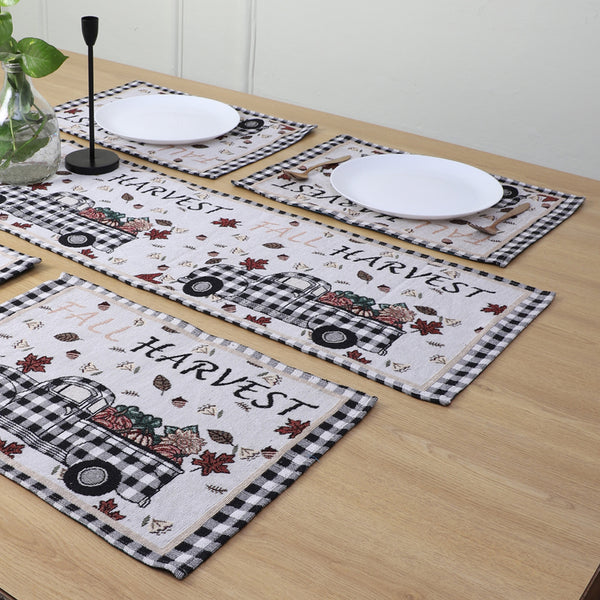 Runner & Placemat - Harvest Truck Table Runner & Placemat - Seven Piece Set