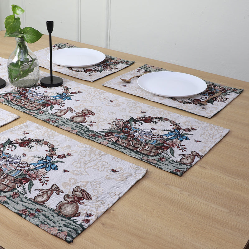 Runner & Placemat - Bunny Basket Table Runner & Placemat - Seven Piece Set