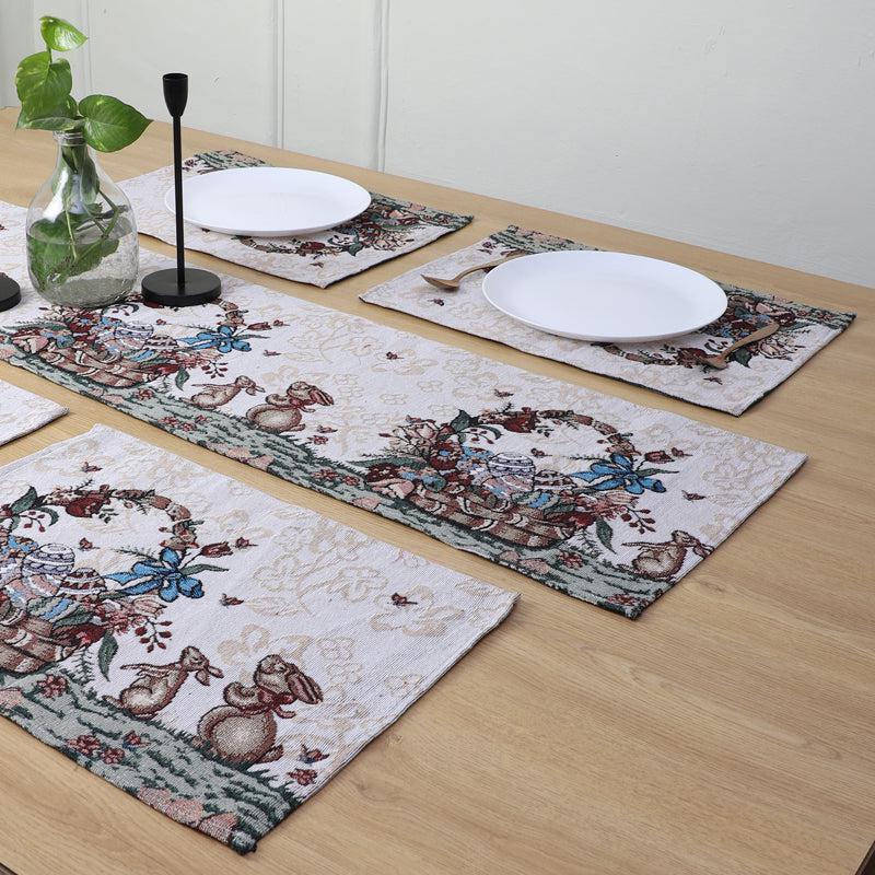 Buy Bunny Basket Table Runner & Placemat - Seven Piece Set Table Linen Set from Vaaree