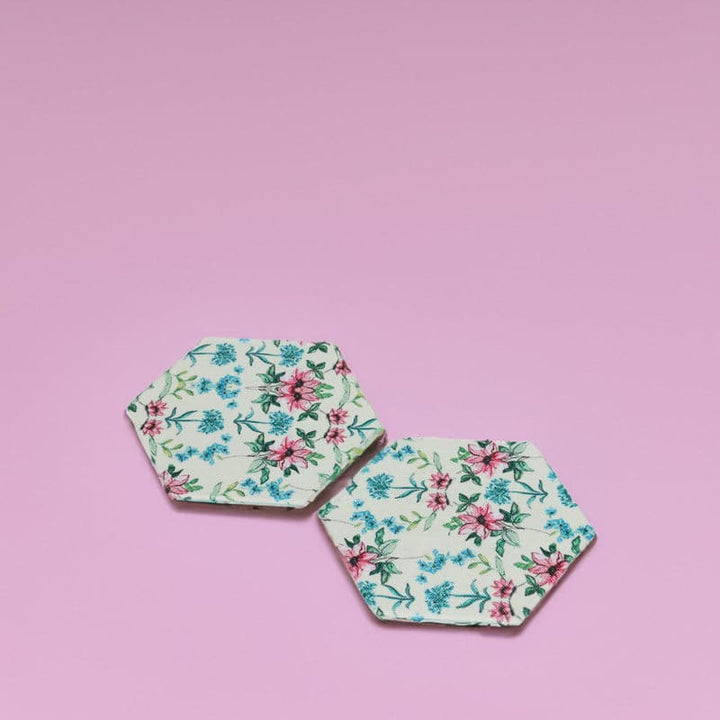 Buy Elif Hexa Canvas Coaster - Set Of Two at Vaaree online | Beautiful Coaster to choose from