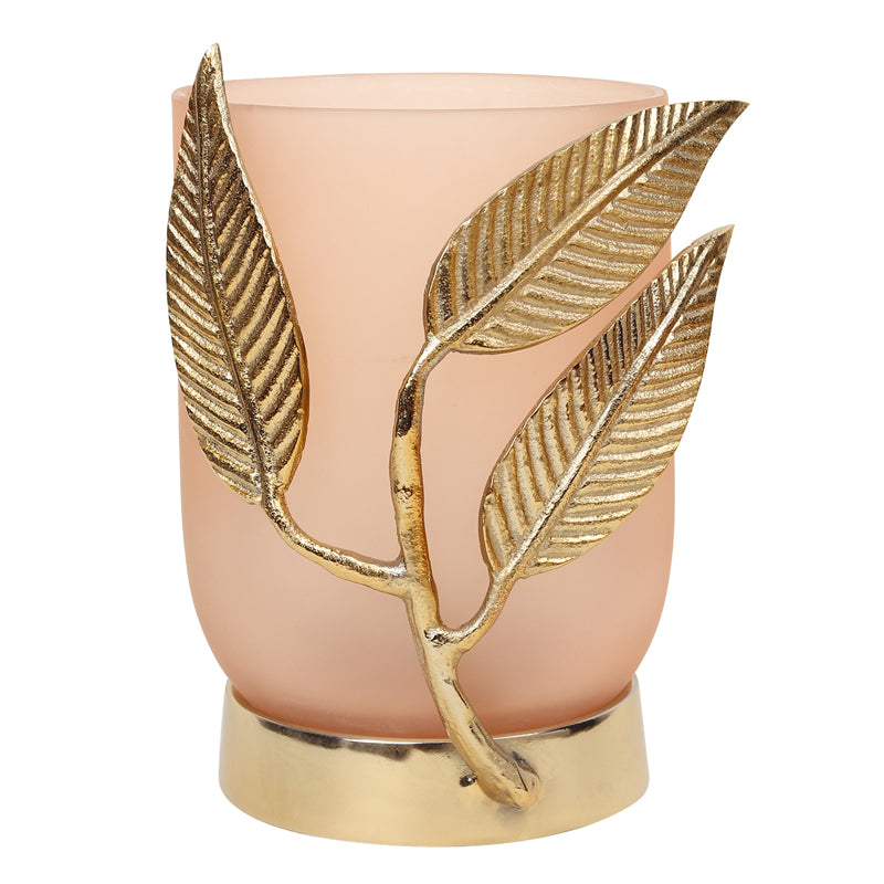 Buy Gemma Glass Vase - Peach & Gold Vase from Vaaree