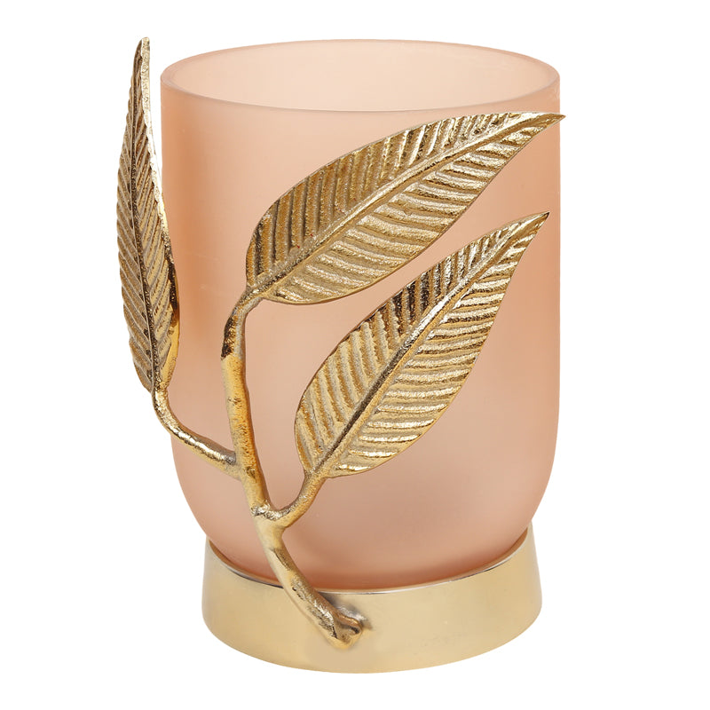 Buy Gemma Glass Vase - Peach & Gold Vase from Vaaree