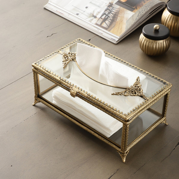 Tissue Holder - Victorian Glam Glass Tissue Box