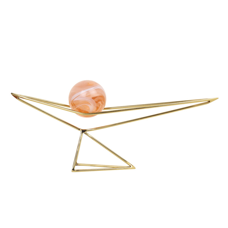 Buy Orbus Nixo Showpiece - Peach & Golden Showpieces from Vaaree