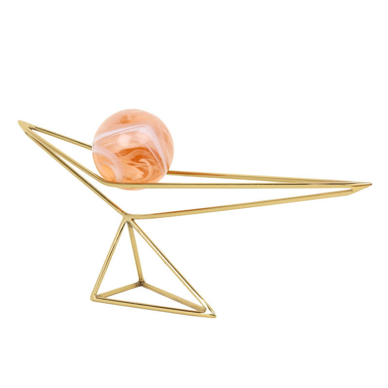 Buy Orbus Nixo Showpiece - Peach & Golden Showpieces from Vaaree