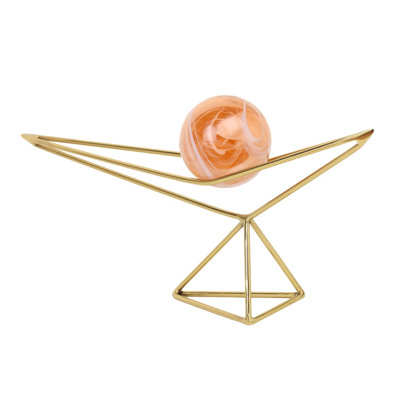 Buy Orbus Nixo Showpiece - Peach & Golden Showpieces from Vaaree