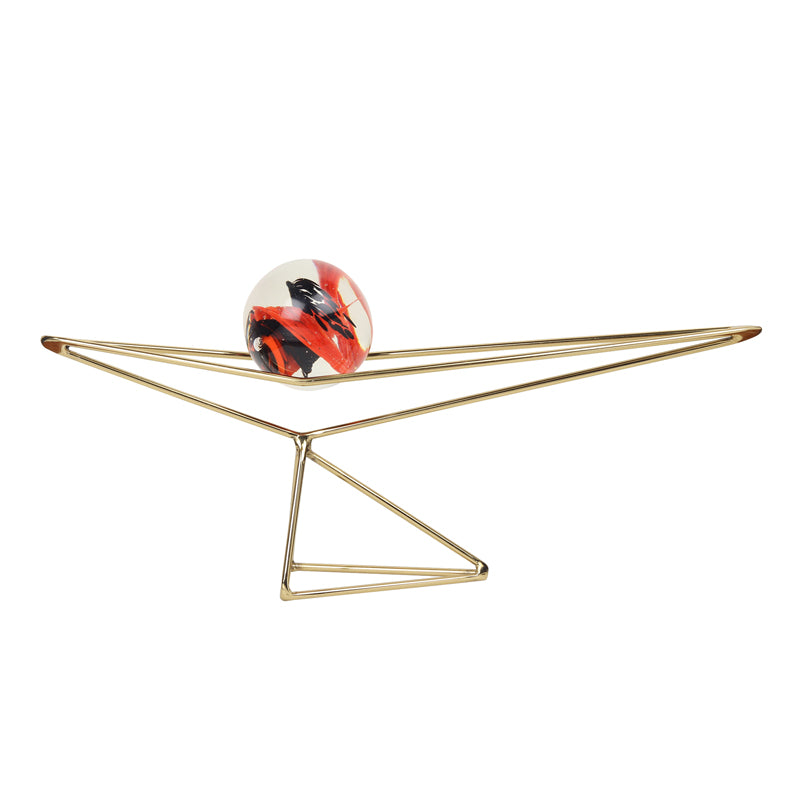 Buy Orbus Nixo Showpiece - Red & Golden Showpieces from Vaaree