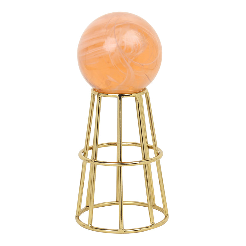 Buy Aiofe Orb Showpiece - Peach & Gold Showpieces from Vaaree