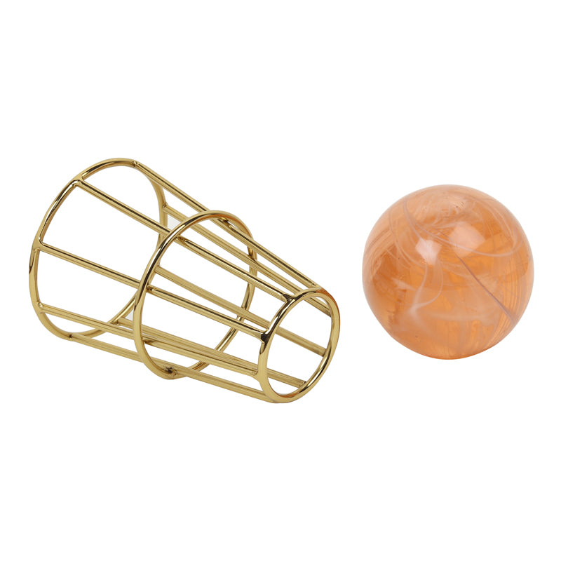 Buy Aiofe Orb Showpiece - Peach & Gold Showpieces from Vaaree