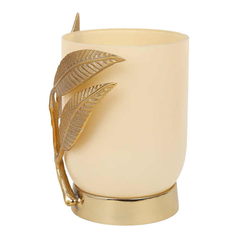 Buy Gemma Glass Vase - Cream & Gold Vase from Vaaree