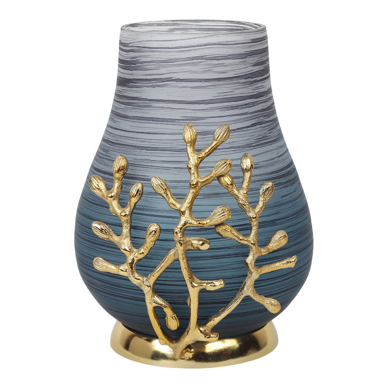 Buy Roscoe Ruma Branched Glass Vase - Blue Vase from Vaaree