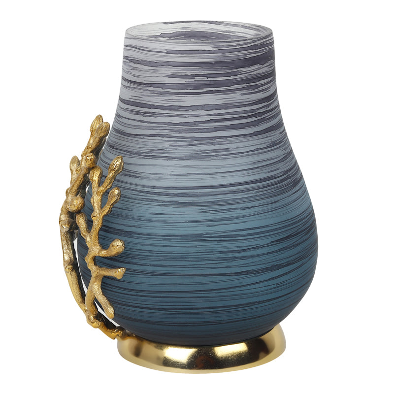 Buy Roscoe Ruma Branched Glass Vase - Blue Vase from Vaaree