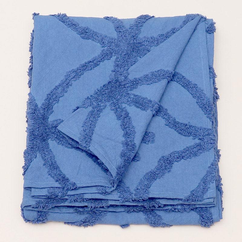 Buy Marigo Cotton Throw - Blue Throws from Vaaree