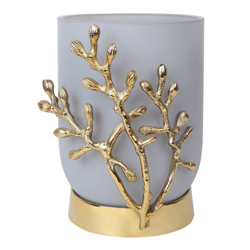 Buy Roscoe Gemma Vase - Grey & Gold Vase from Vaaree