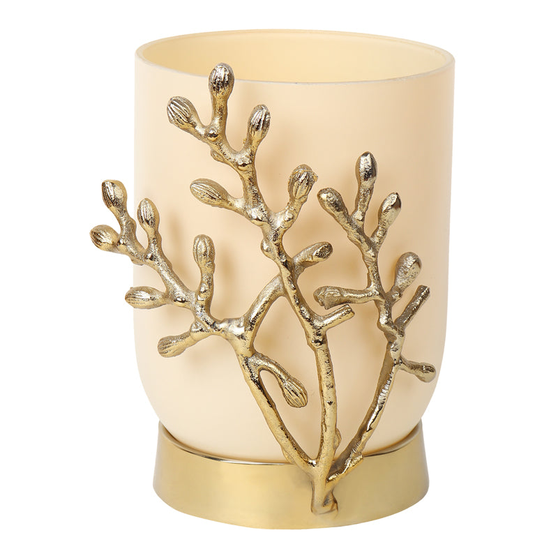 Buy Roscoe Gemma Vase - Cream & Gold Vase from Vaaree