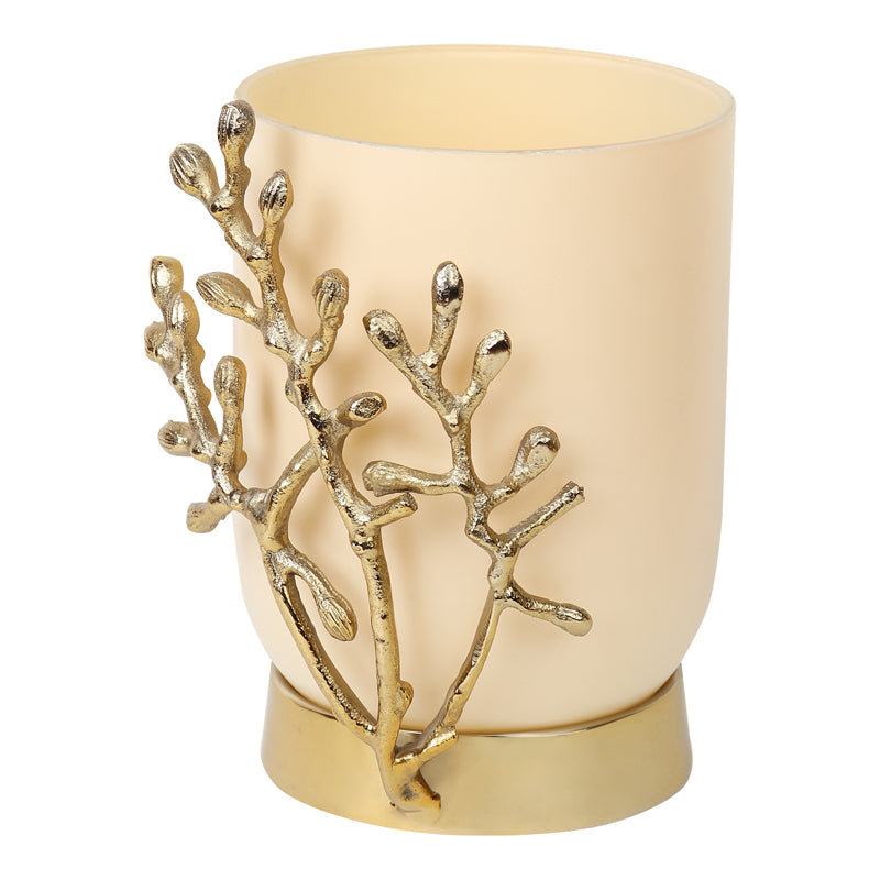 Buy Roscoe Gemma Vase - Cream & Gold Vase from Vaaree