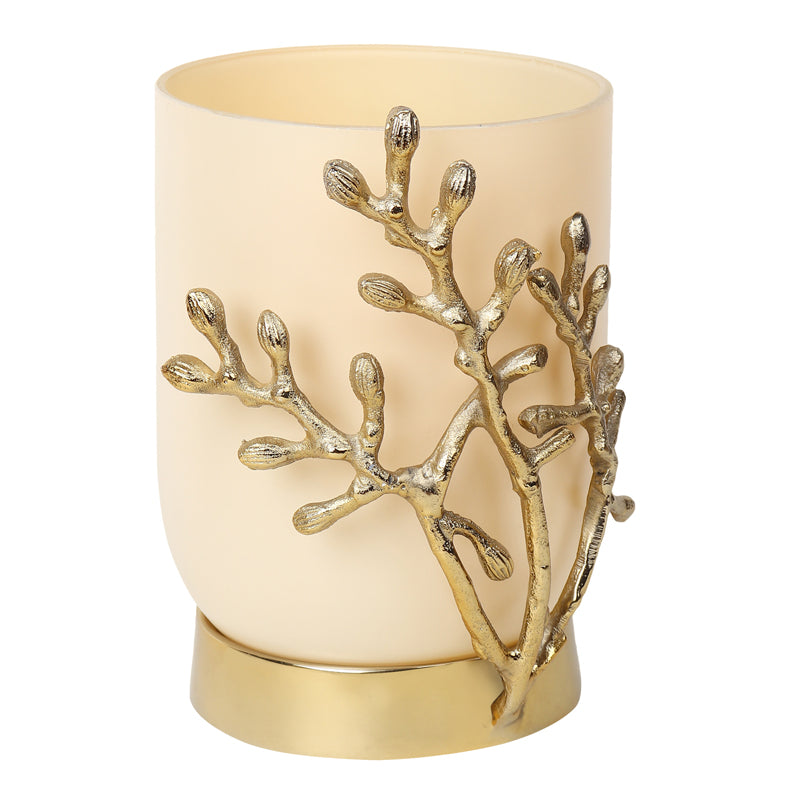 Buy Roscoe Gemma Vase - Cream & Gold Vase from Vaaree