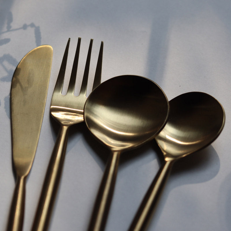 Buy Manora Gold Cutlery - Four Piece Set Cutlery Set from Vaaree