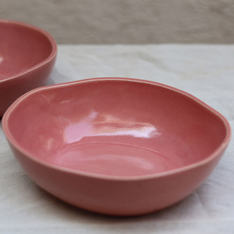 Buy Malkan Ivory & Pink Serving Bowl (500 ML) - Set of Two Bowl from Vaaree