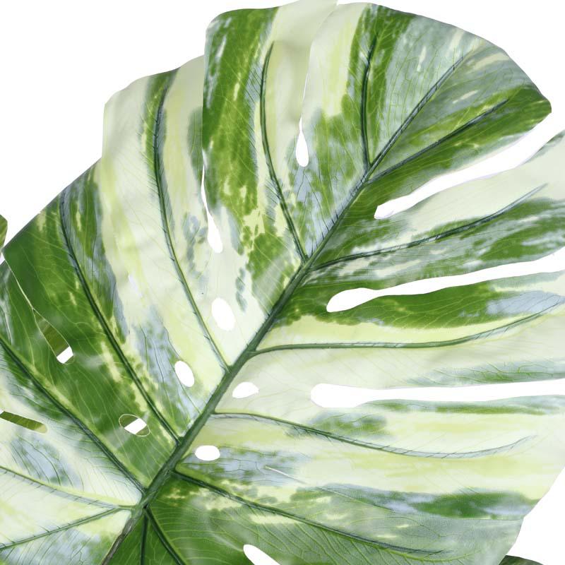 Buy Faux Lush Variegated Monstera Plant With Pot - 5 Feet Artificial Plants from Vaaree