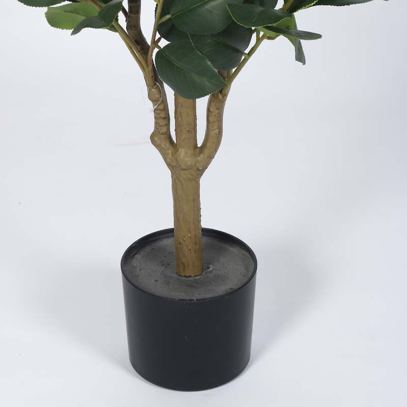 Buy Faux Lush Mini Camellia Plant With Pot - Yellow - 3.1 Feet Artificial Plants from Vaaree