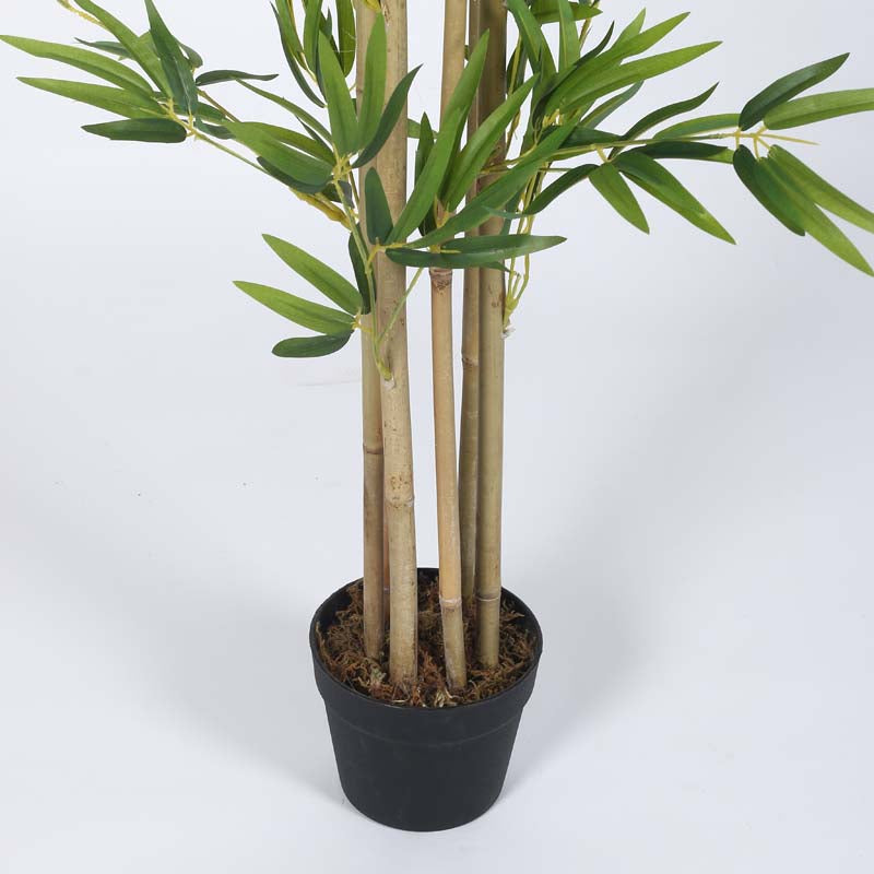 Buy Faux Lush Tropicca Bamboo Plant With Pot - 5 Feet Artificial Plants from Vaaree