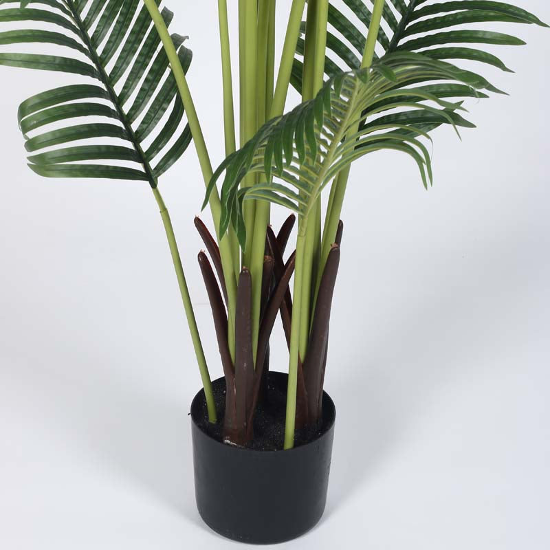 Buy Faux Lush Areca Plam Plant With Pot - 5.2 Feet Artificial Plants from Vaaree