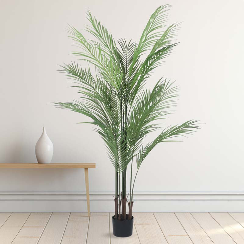 Buy Faux Lush Areca Palm Plant With Pots - 5 Feet Artificial Plants from Vaaree