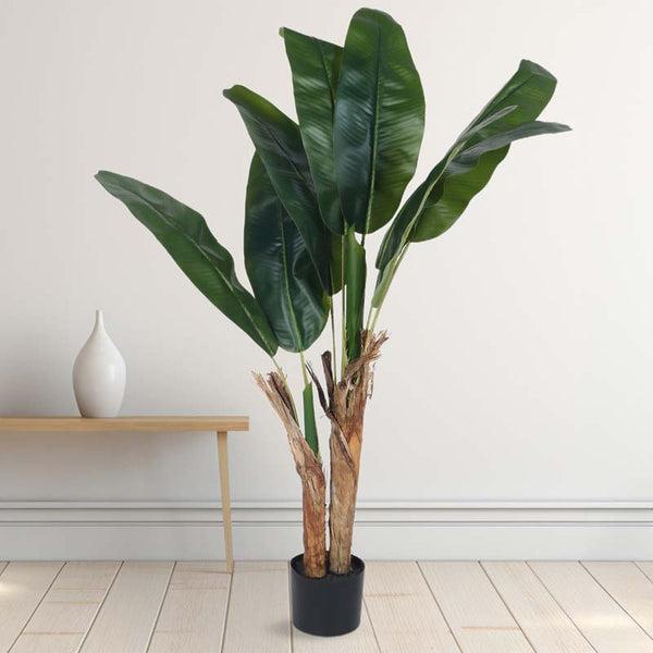 Buy Faux Lush Banana Plant With Pot - 3.6 Feet Artificial Plants from Vaaree