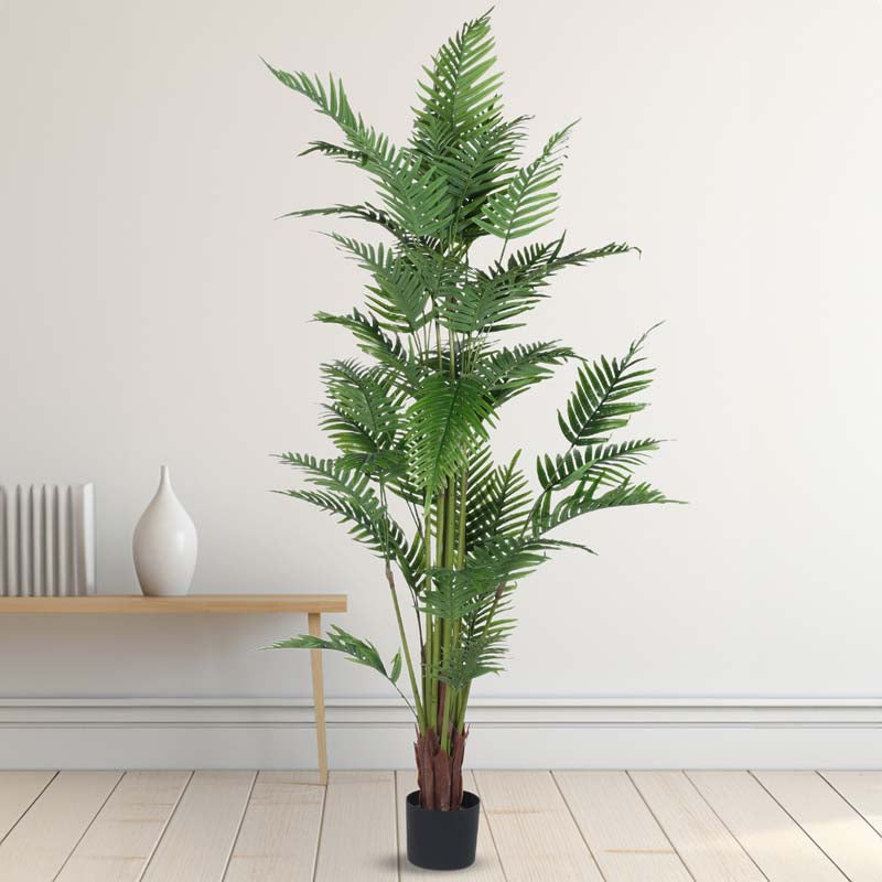 Buy Faux Lush Areca Palm Plant With Pot -6 Feet Artificial Plants from Vaaree