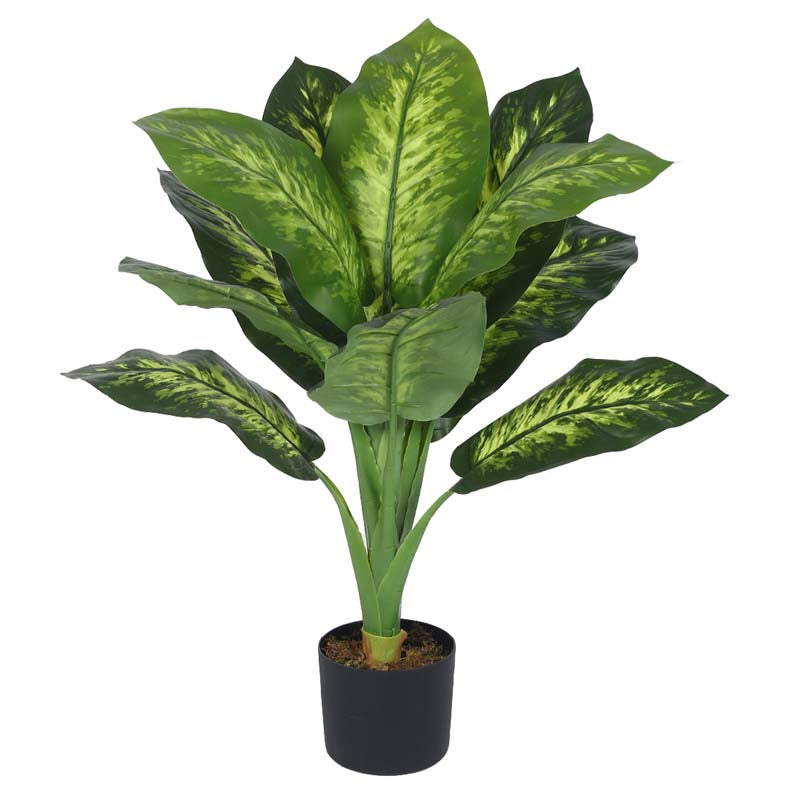 Buy Faux Lush Dieffenbachia Plant With Pot - 3.0 Feet Artificial Plants from Vaaree