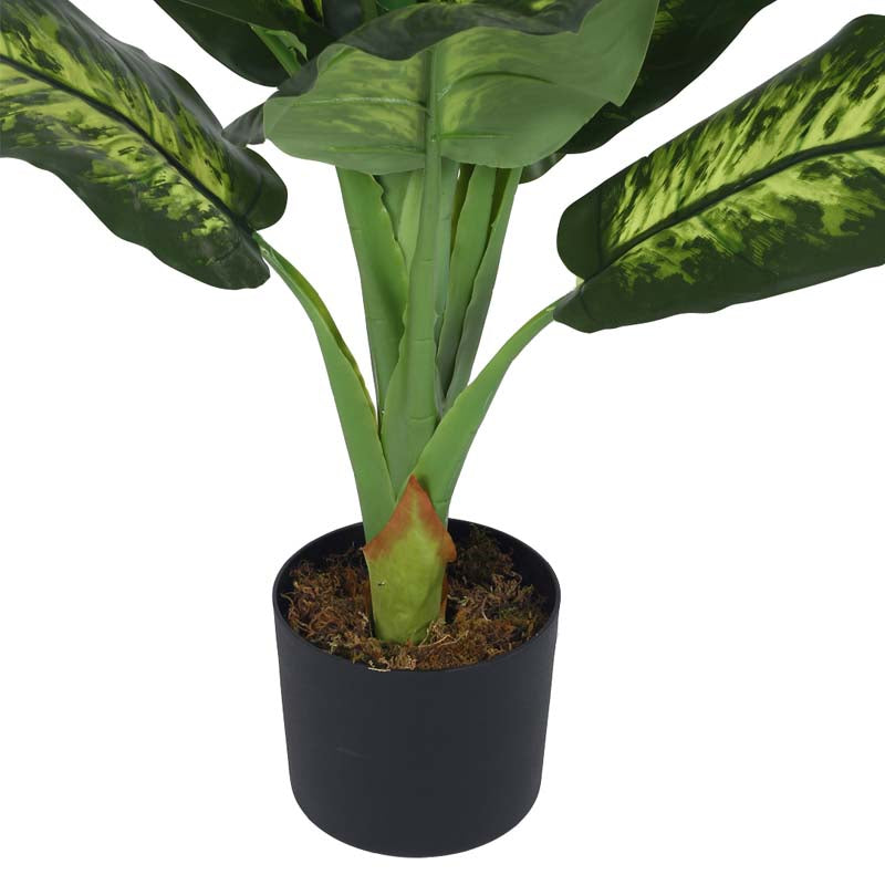 Buy Faux Lush Dieffenbachia Plant With Pot - 3.0 Feet Artificial Plants from Vaaree