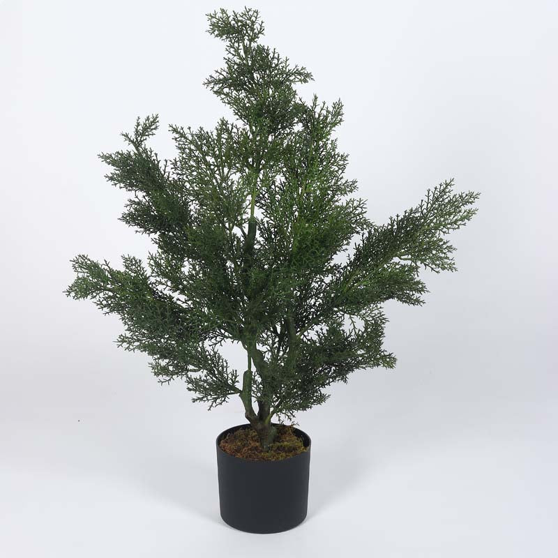 Buy Faux Lush Cypress Spiral Topiary Plant With Pot - 3.0 Feet Artificial Plants from Vaaree