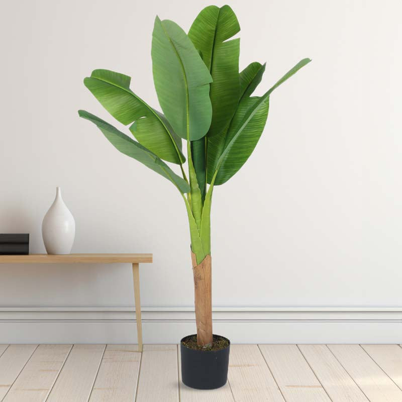 Buy Faux Lush Banana Plant With Pot - 4 Feet Artificial Plants from Vaaree