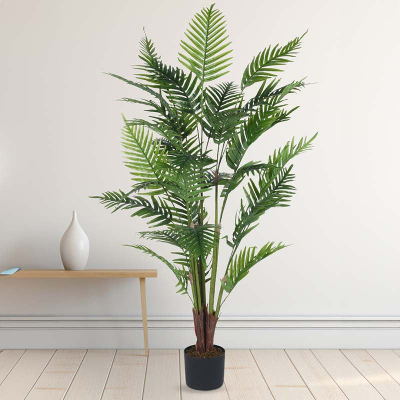 Buy Faux Lush Areca Palm Plant With Pot - 4.4 Feet Artificial Plants from Vaaree