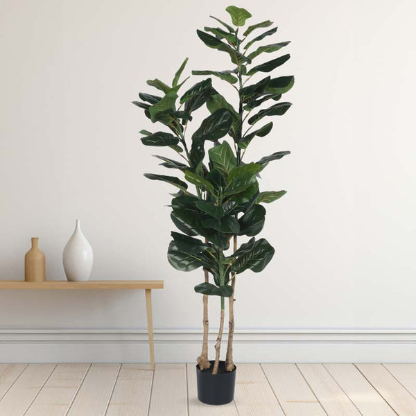 Buy Faux Lush Fiddle Leaf Fig Plant With Pot - 5 Feet Artificial Plants from Vaaree