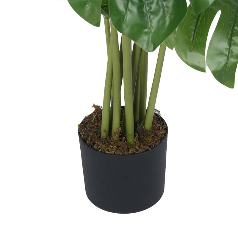 Buy Faux Lush Swiss Cheese Monstera Plant With Pot - 4 Feet Artificial Plants from Vaaree