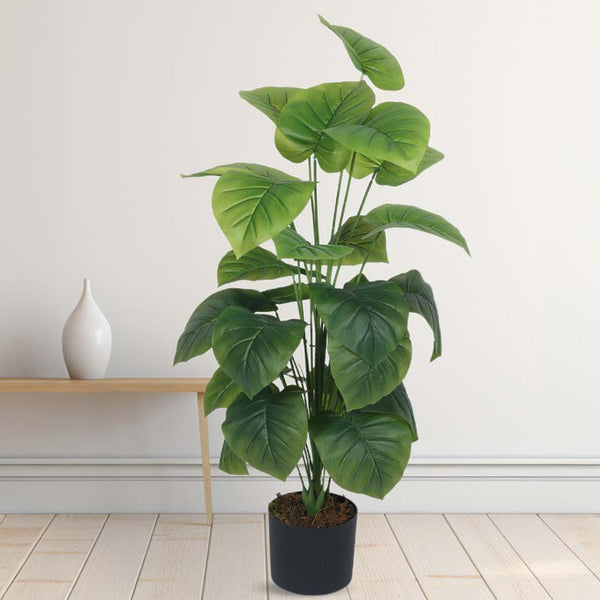 Buy Faux Lush Rubber Plant With Pot - 3.3 Feet Artificial Plants from Vaaree