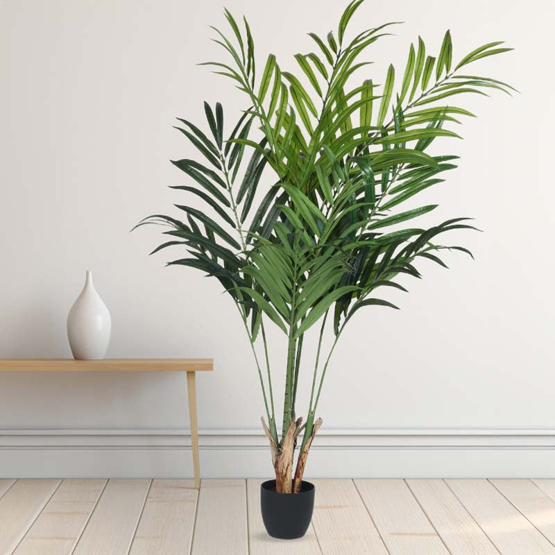 Buy Faux Lush Palm Tree With Pot - 6.2 Feet Artificial Plants from Vaaree