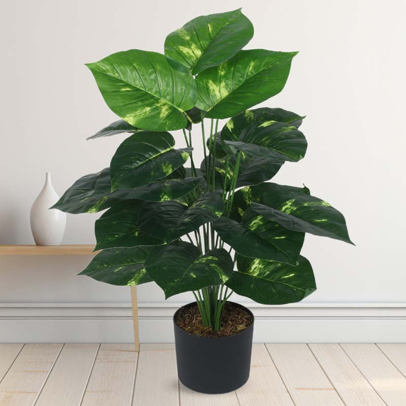 Buy Faux Lush Pothos Plant With Pot - 2.6 Feet Artificial Plants from Vaaree